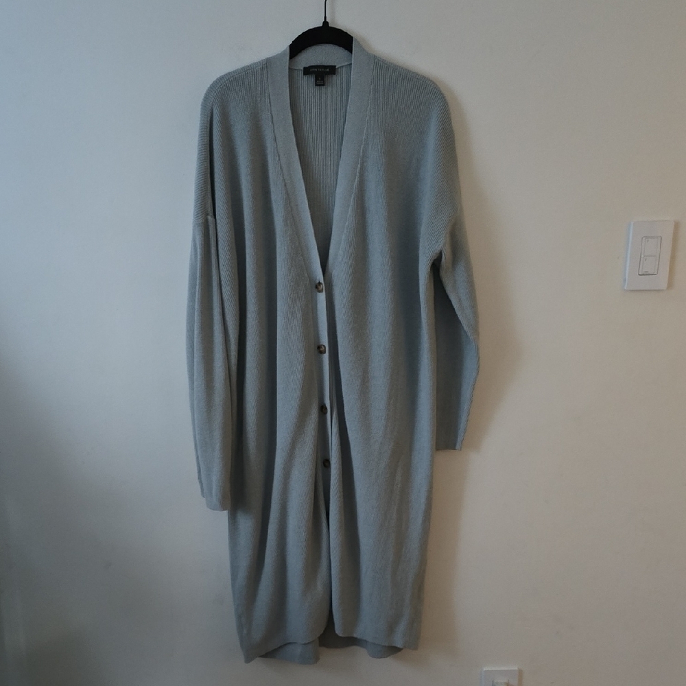 Ann Taylor Light Gray Women's Cardigan Sweater XL